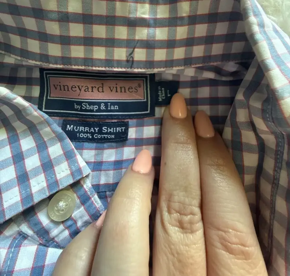 Vineyard‎ Vines Murray Shirt Gingham Long Sleeve Button-Down 100% Cotton